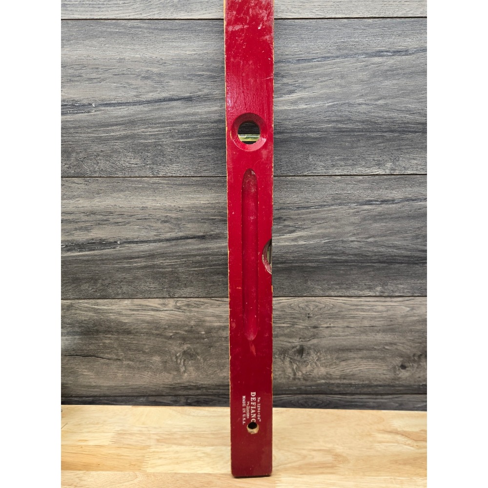 Vintage Stanley Defiance No 1294 24 Inch Wood Bubble Level Red Made in USA